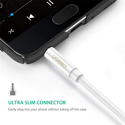 Audio Splitter Adapter 3.5mm - 2 x 3.5mm UGREEN AV123 2u1, 0.2m, Bijeli