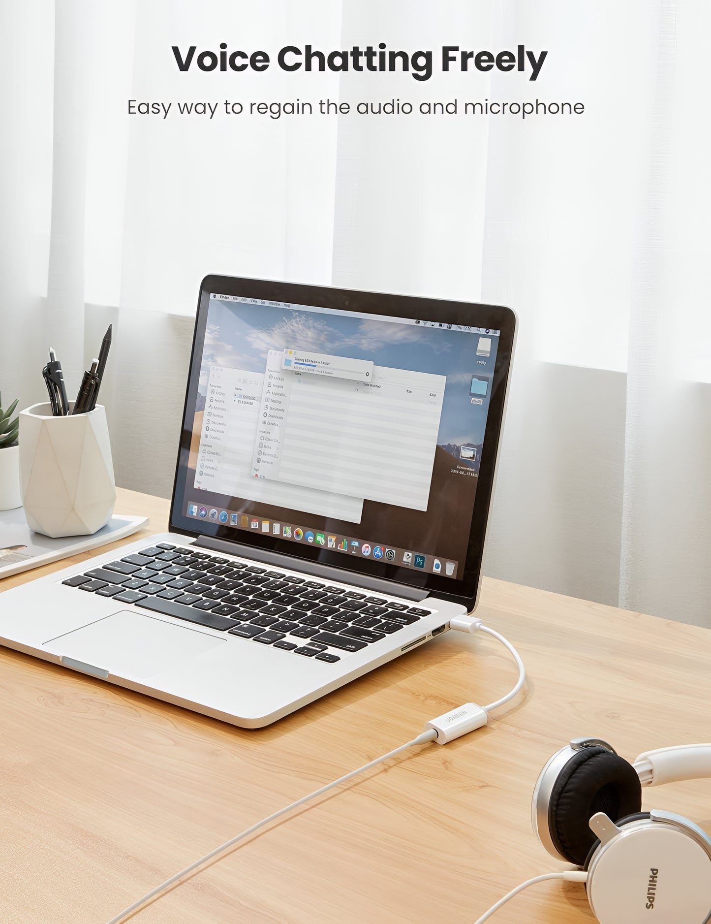 Audio Adapter UGREEN US206, USB-A - 3.5mm, Beli