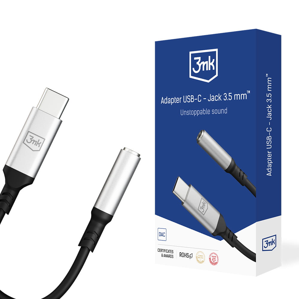 Audio adapter USB-C - 3.5mm 3MK, Srebrni