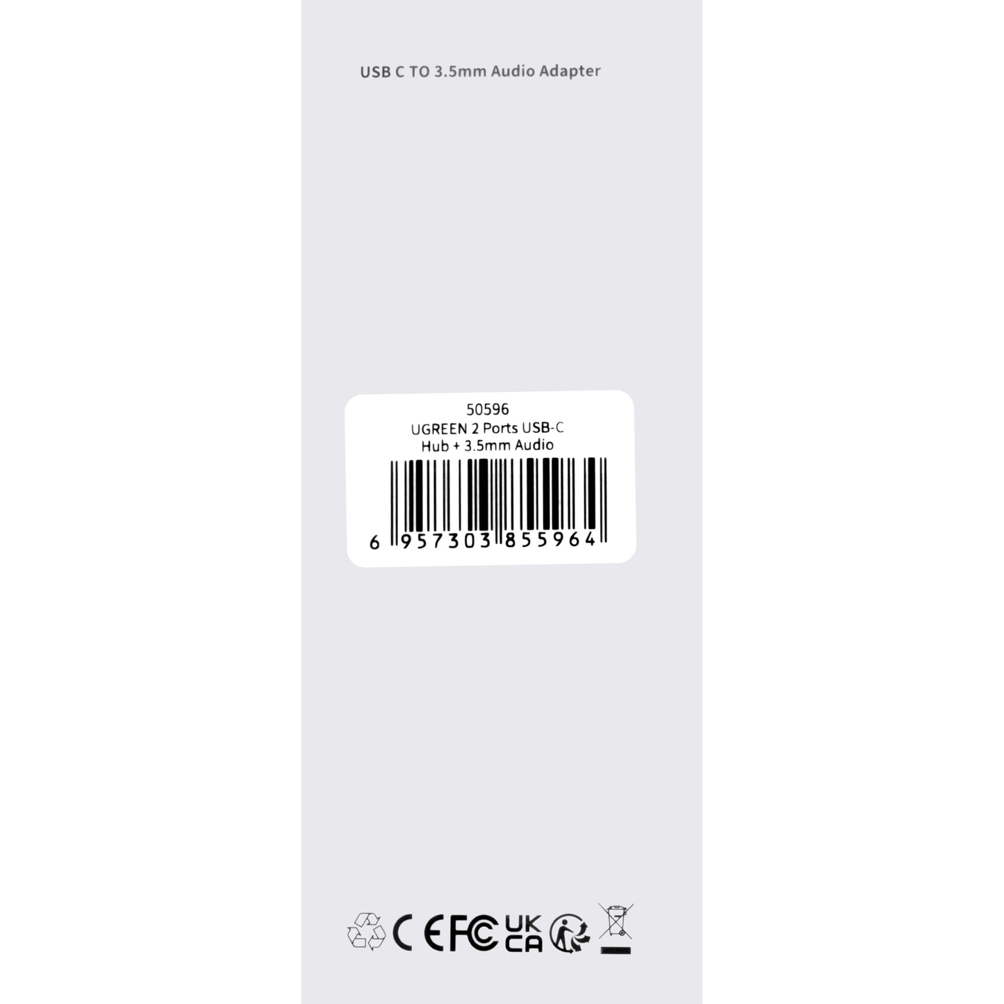 Audio Adapter USB-C - 3.5mm / USB-C UGREEN CM193, Sivi