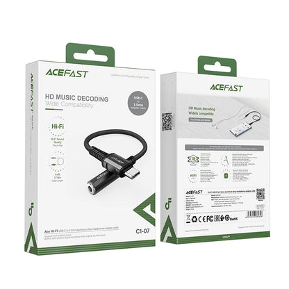 Audio Adapter USB-C - 3.5mm Acefast C1-07, Crni