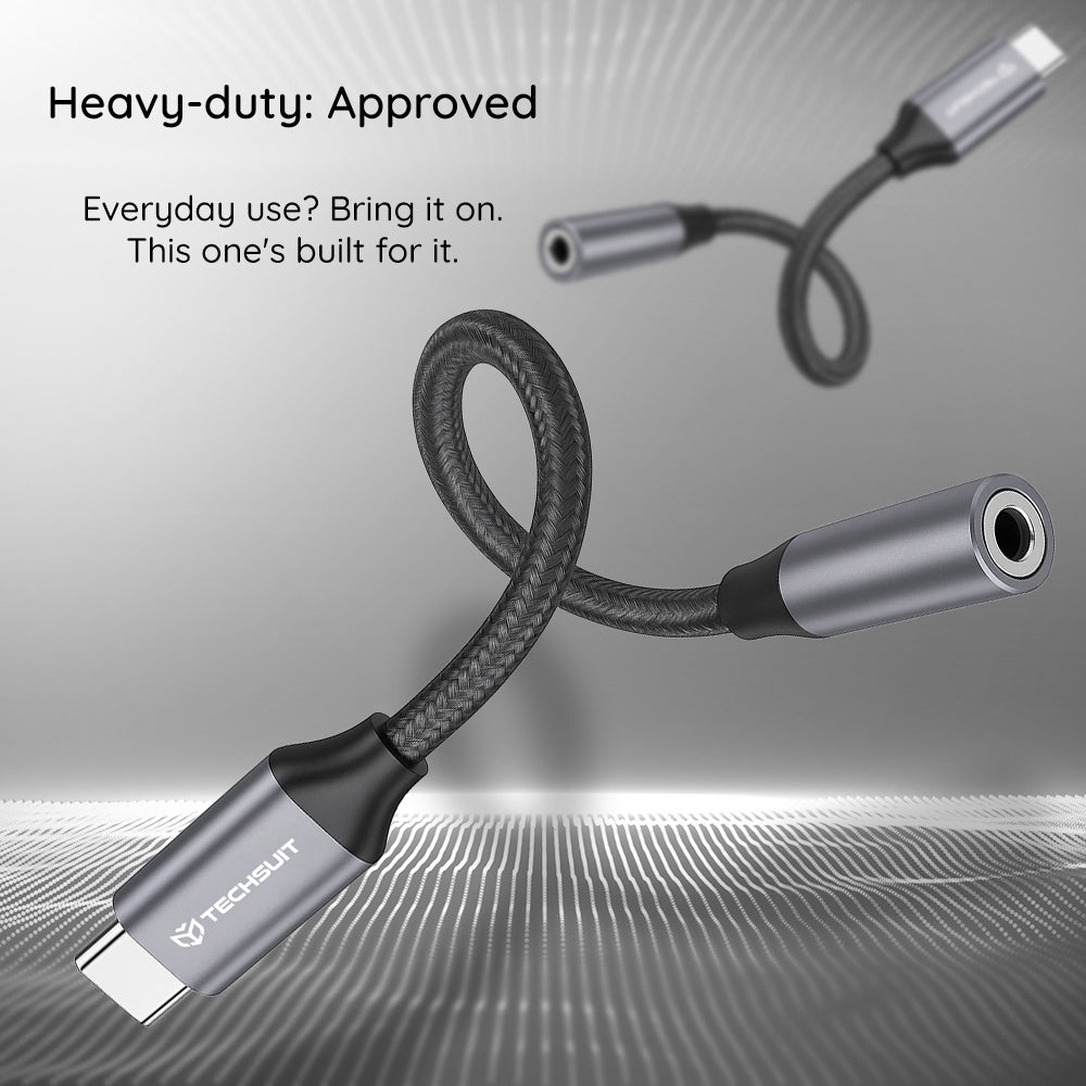 Audio Adapter USB-C - 3.5mm Techsuit AC12 FuseXound, Sivi, Set 2 komada