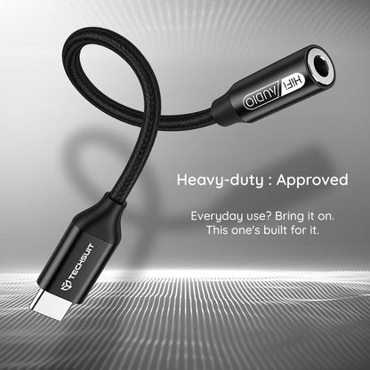 Audio Adapter USB-C - 3.5mm Techsuit AC13 FuseXound, Crni