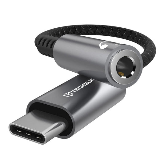 Audio Adapter USB-C - 3.5mm Techsuit AC14 SonicPiX, Sivi