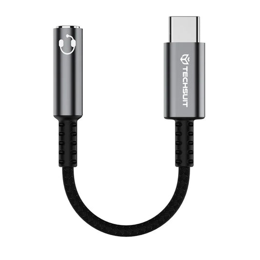 Audio Adapter USB-C - 3.5mm Techsuit AC14 SonicPiX, Sivi