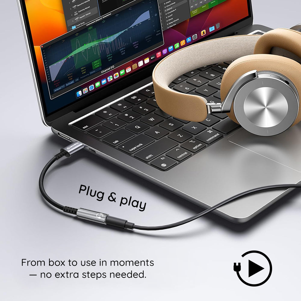 Audio Adapter USB-C - 3.5mm Techsuit AC14 SonicPiX, Sivi