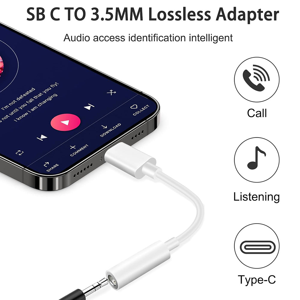 Audio adapter USB-C - 3.5mm Techsuit AC18 MusicBox, Beli, Set 2 komada