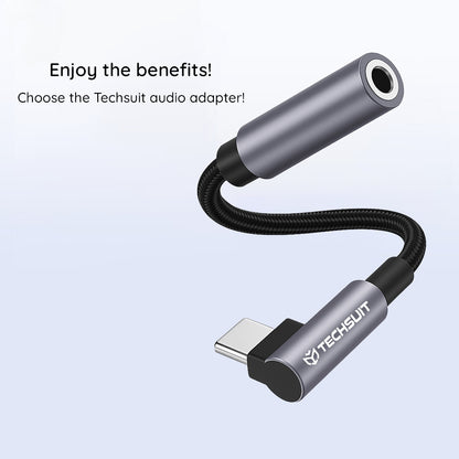 Audio Adapter USB-C - 3.5mm Techsuit AC7 MusicDox, Sivi
