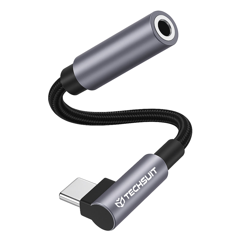 Audio Adapter USB-C - 3.5mm Techsuit AC7 MusicDox, Sivi