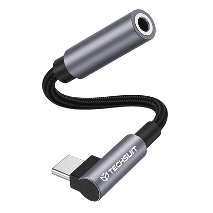 Audio Adapter USB-C - 3.5mm Techsuit AC7 MusicDox, Sivi
