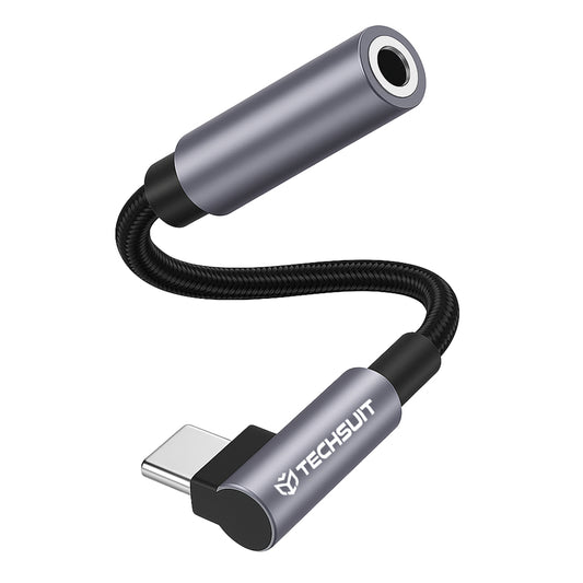 Audio Adapter USB-C - 3.5mm Techsuit AC7 MusicDox, Sivi