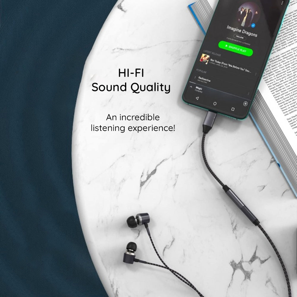 Audio Adapter USB-C - 3.5mm Techsuit AC8 MusicDox, Sivi