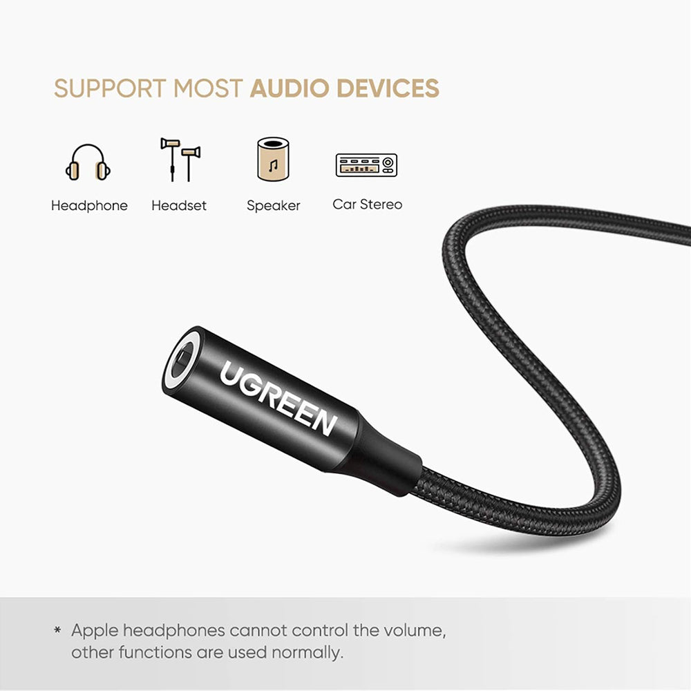 Audio Adapter USB-C - 3.5mm UGREEN AV142, Crni