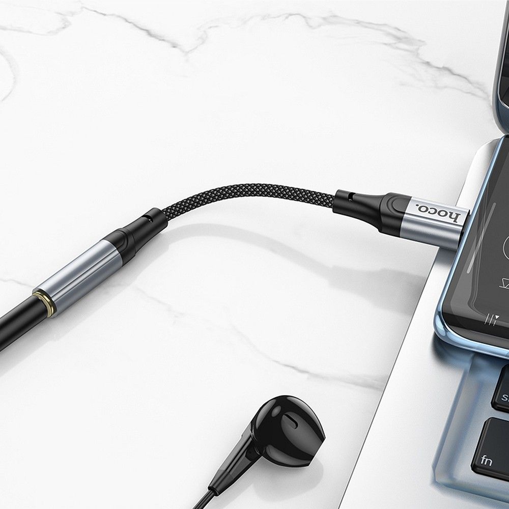 Audio Adapter USB-C - 3.5mm HOCO LS36, Sivi
