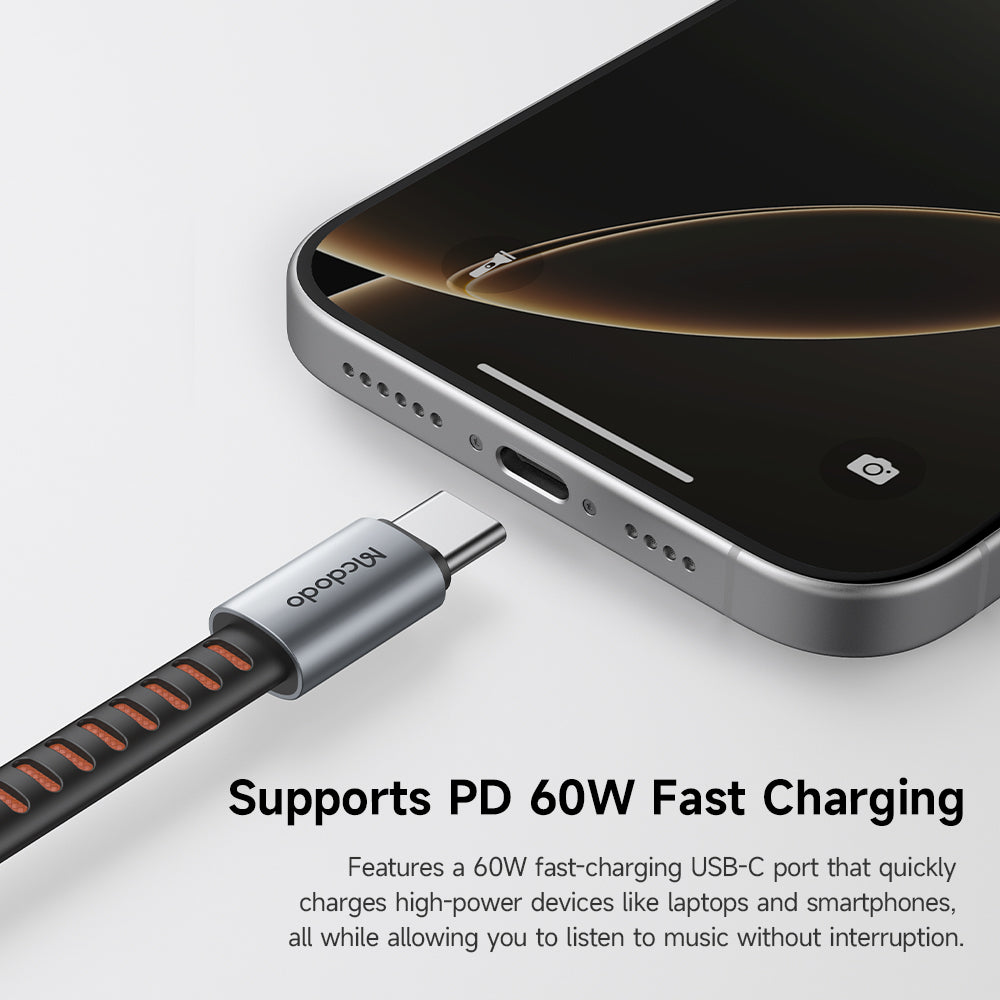 Audio Adapter USB-C - USB-C / 3.5mm McDodo CA-3120, Sivi