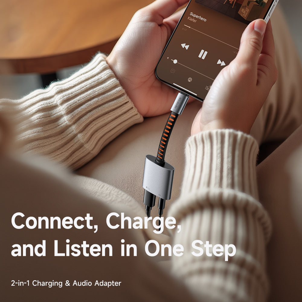 Audio Adapter USB-C - USB-C / 3.5mm McDodo CA-3120, Sivi