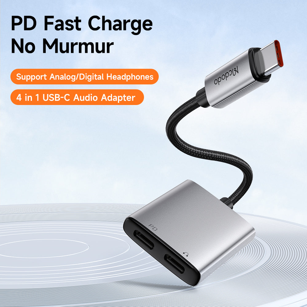 Audio Adapter USB-C - USB-C / USB-C McDodo CA-5570 Wales, Sivi