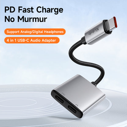 Audio Adapter USB-C - USB-C / USB-C McDodo CA-5570 Wales, Sivi