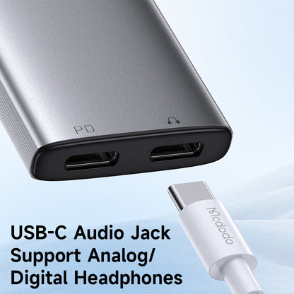 Audio Adapter USB-C - USB-C / USB-C McDodo CA-5570 Wales, Sivi