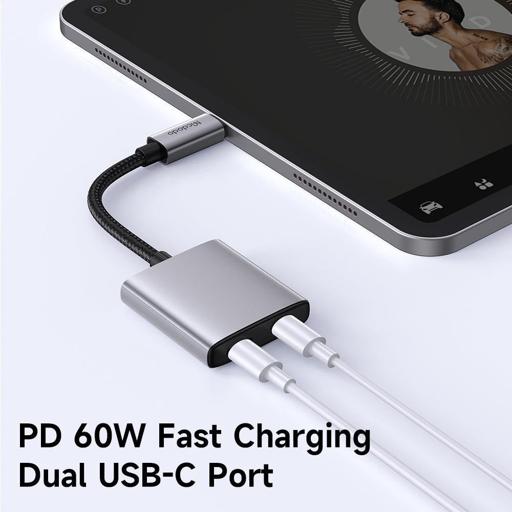 Audio Adapter USB-C - USB-C / USB-C McDodo CA-5570 Wales, Sivi