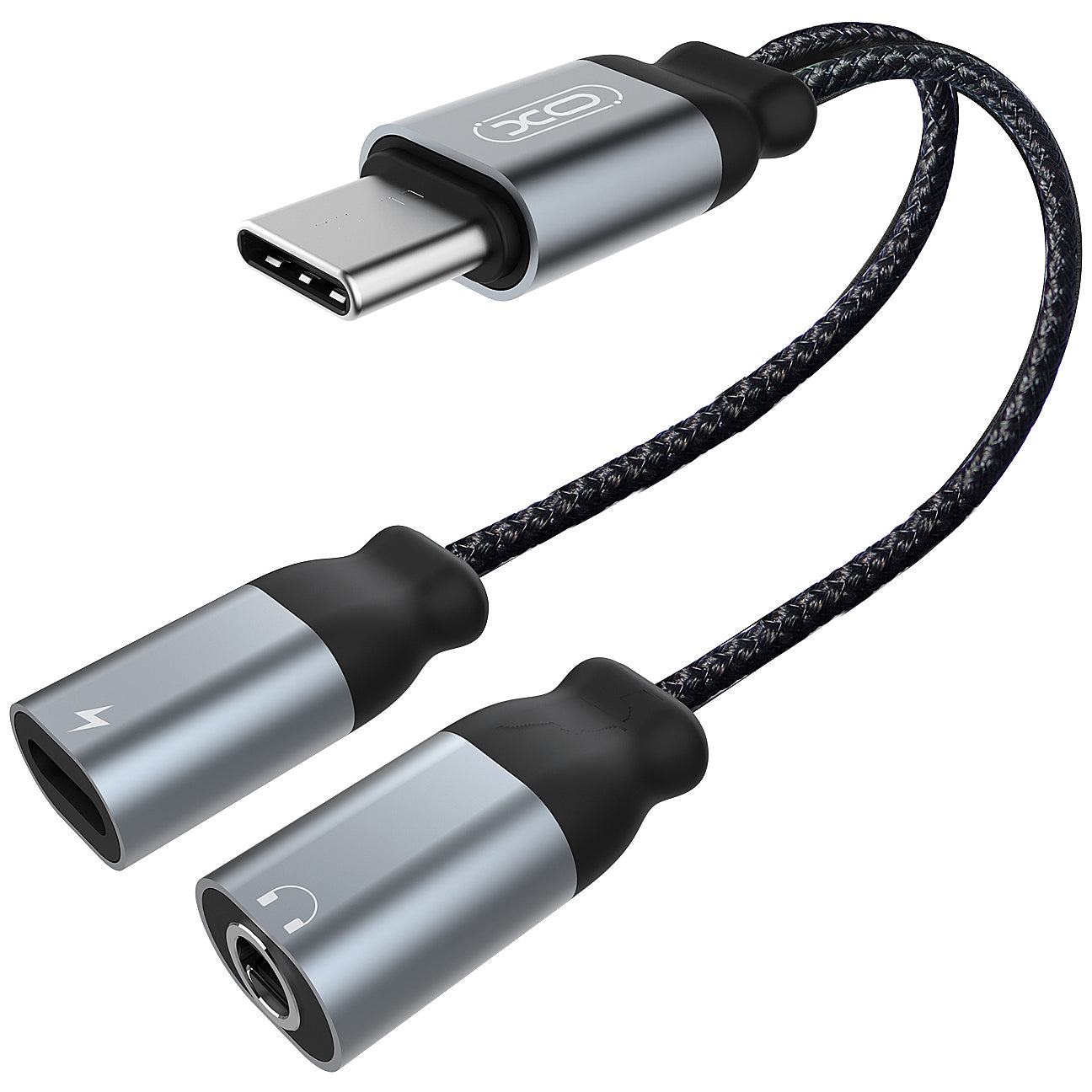 Audio Adapter USB-C - USB-C / 3.5mm XO Design NBR160B, Crni