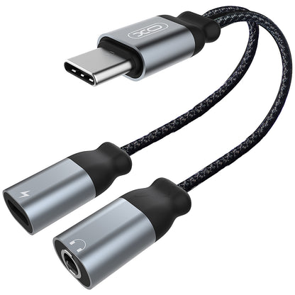 Audio Adapter USB-C - USB-C / 3.5mm XO Design NBR160B, Crni