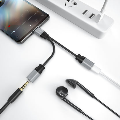 Audio Adapter USB-C - USB-C / 3.5mm XO Design NBR160B, Crni