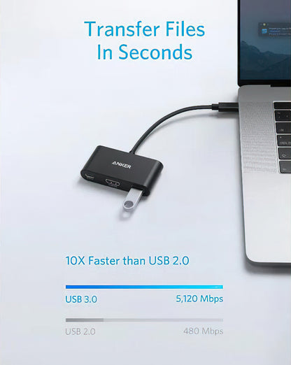 Audio i Video Adapter USB-C - USB-C / HDMI / USB-A Anker PowerExpand, Crni A8339HA1