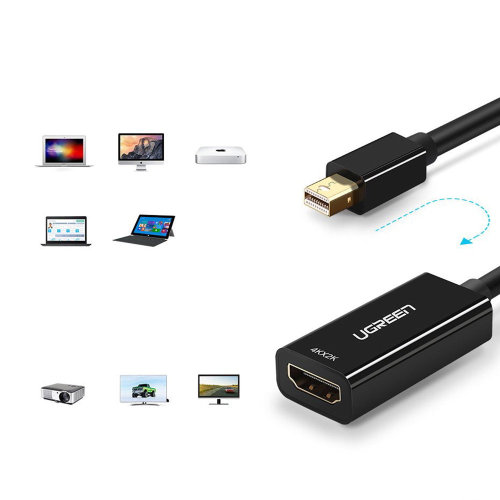 Adaptor Video UGREEN MD112 (10461), MiniDisplayPort - HDMI, Crni