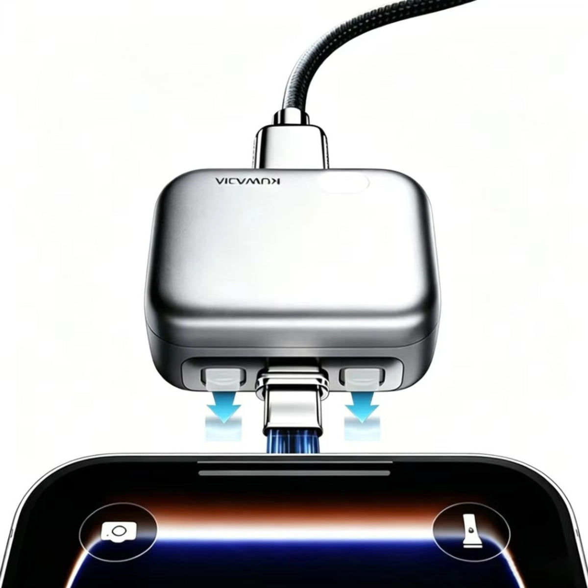 Auto Adapter Disconnect USB-C Forward KH-51 za Napajanje sa Automatskim Isključivanjem i Zaštitom Baterije, Srebrni