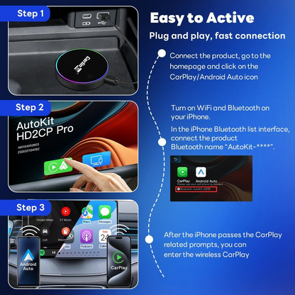 Adapter Carplay / Android Auto Wireless Carlinkit HD2CP Pro za Apple iPhone / Android seriju