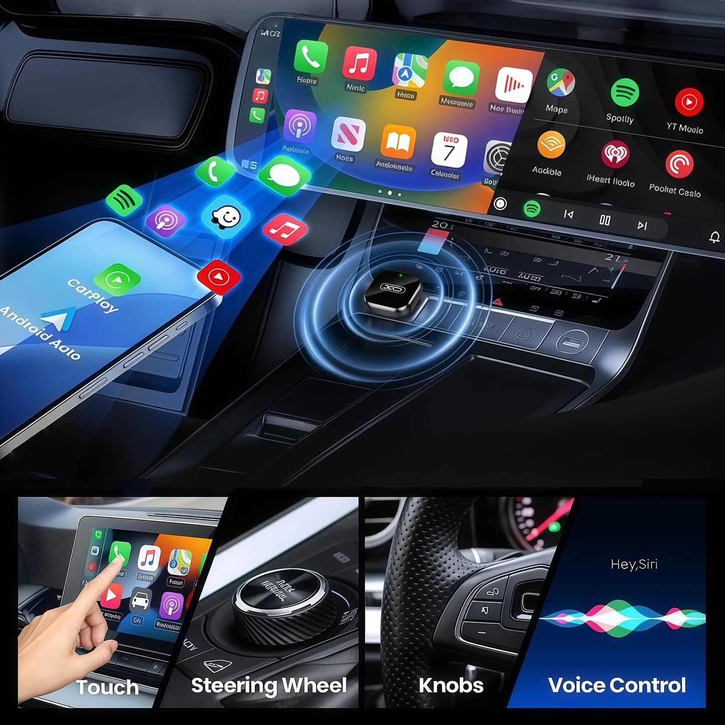 Adaptor Carplay / Android Auto Wireless XO Design CZ026 mini za Apple iPhone / Android seriju