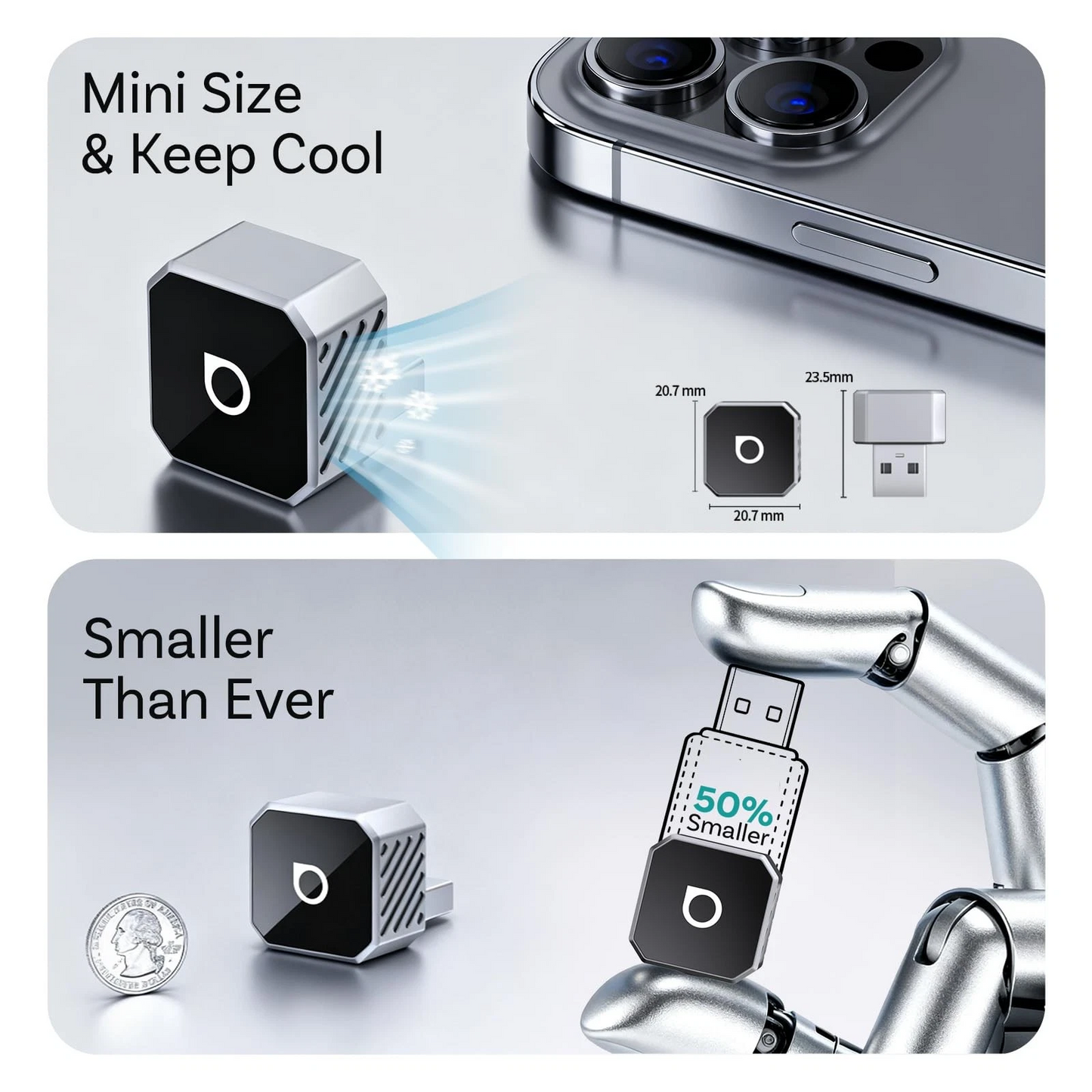 Bežični adapter Carplay / Android Auto Ottocast Mini Cube Style C za Apple iPhone / Android Series CP88-T3
