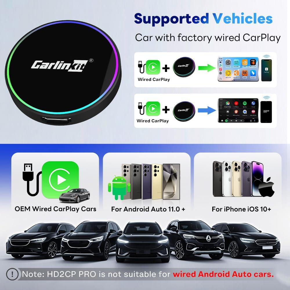 Adapter Carplay / Android Auto Wireless Carlinkit HD2CP Pro za Apple iPhone / Android seriju