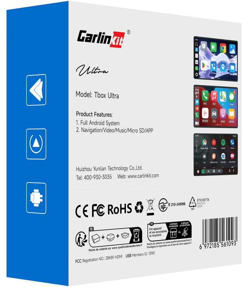 Adapter Carplay / Android Auto Wireless Carlinkit TBox Ultra 2 za Apple iPhone / Android Series, 8GB RAM / 128GB