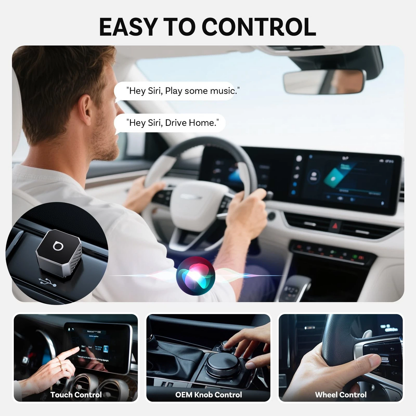 Bežični adapter Carplay / Android Auto Ottocast Mini Cube Style C za Apple iPhone / Android Series CP88-T3