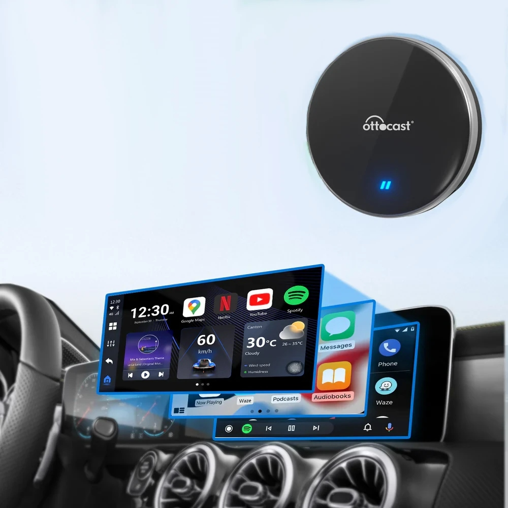 Adapter Carplay / Android Auto Wireless Ottocast OttoAibox P3 Lite za Apple iPhone / Android seriju