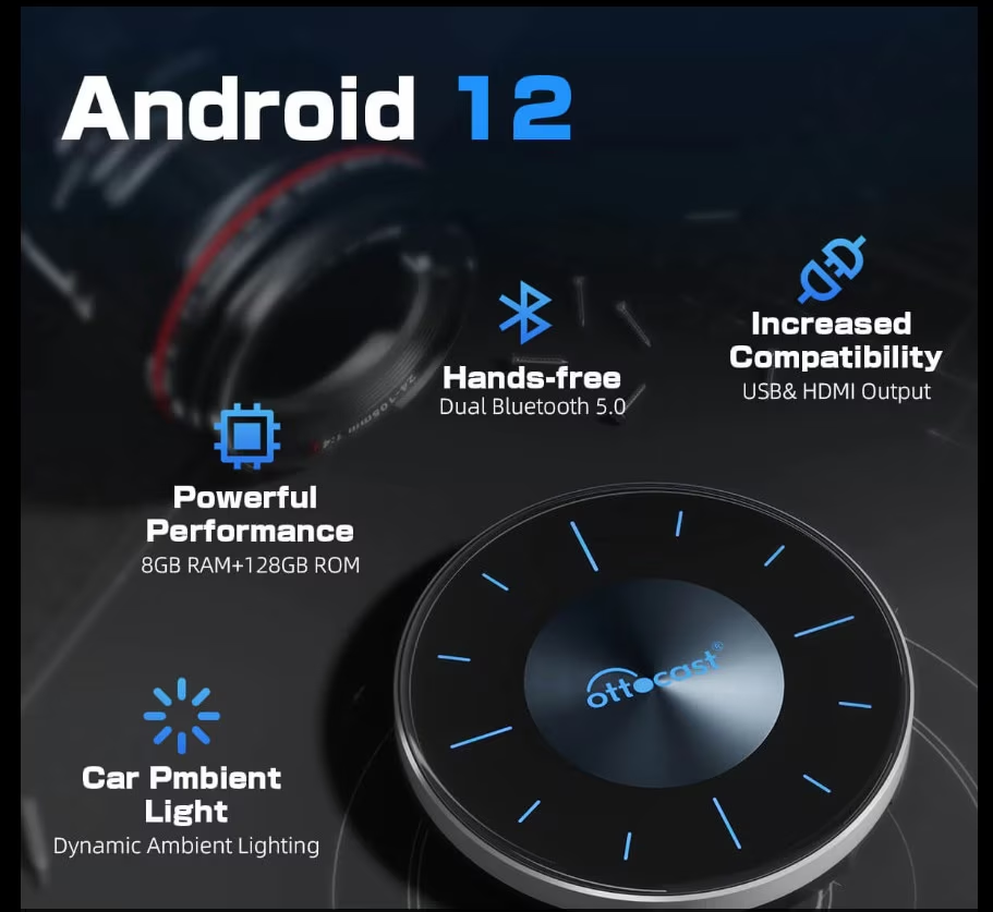 Bežični adapter Carplay / Android Auto Ottocast OttoAibox P3 za Apple iPhone / Android Series PCS46