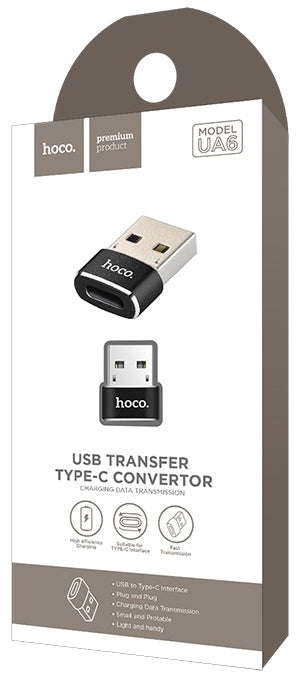 Adapter za Prenos Podataka i Punjenje USB-C - USB-A HOCO UA6, Crni