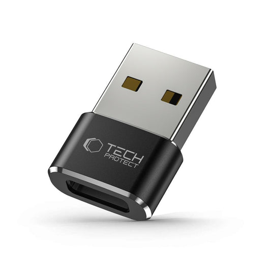 Adapter za prenos podataka i punjenje USB-C - USB-A Tech-Protect Ultraboost, Crni