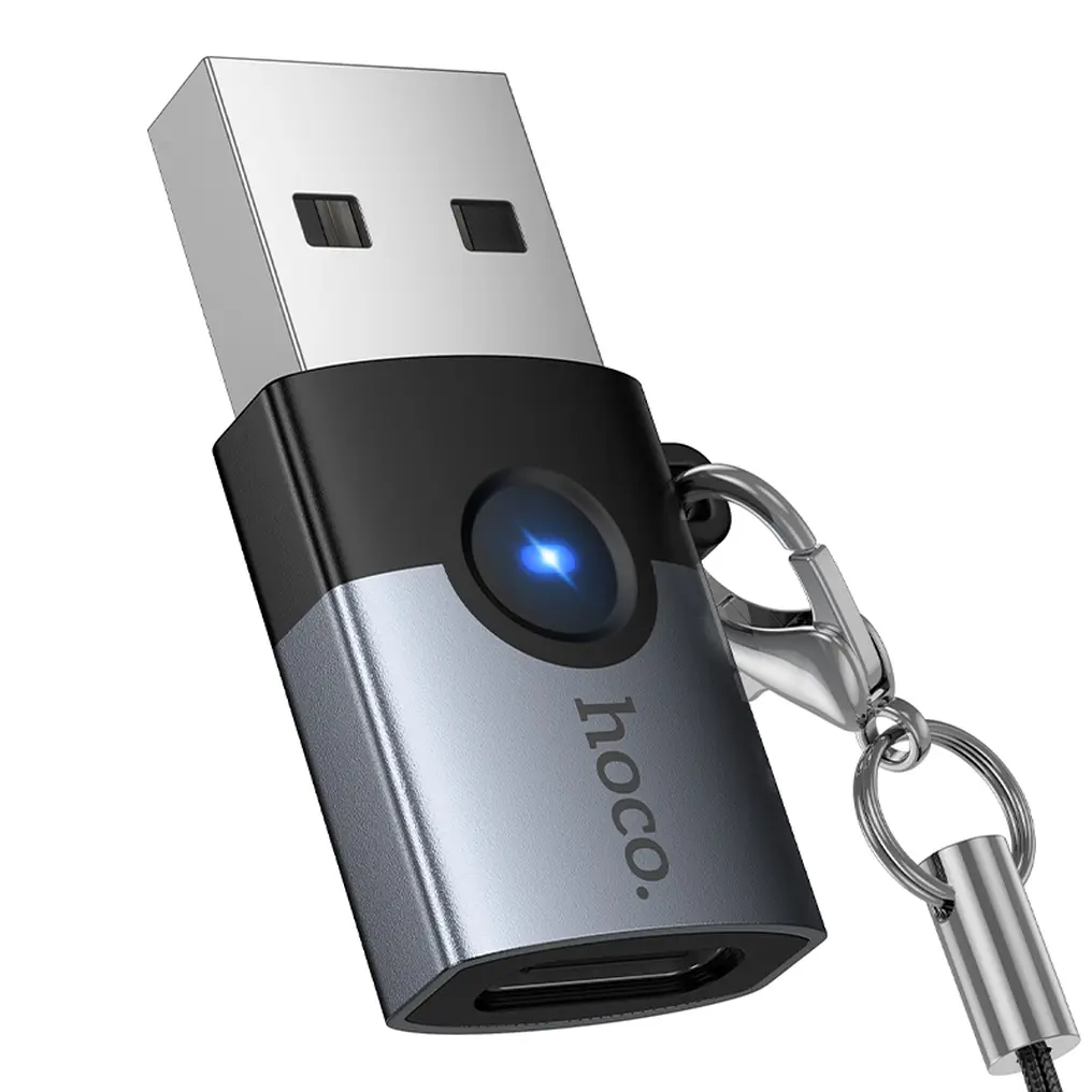 USB-C - USB-A adapter za prenos podataka i punjenje HOCO UA46B, siva