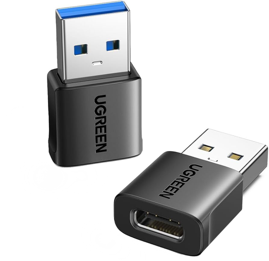 Adapter za prenos podataka i punjenje USB-C - USB-A UGREEN US701 (45275), Set od 2 komada, Crna