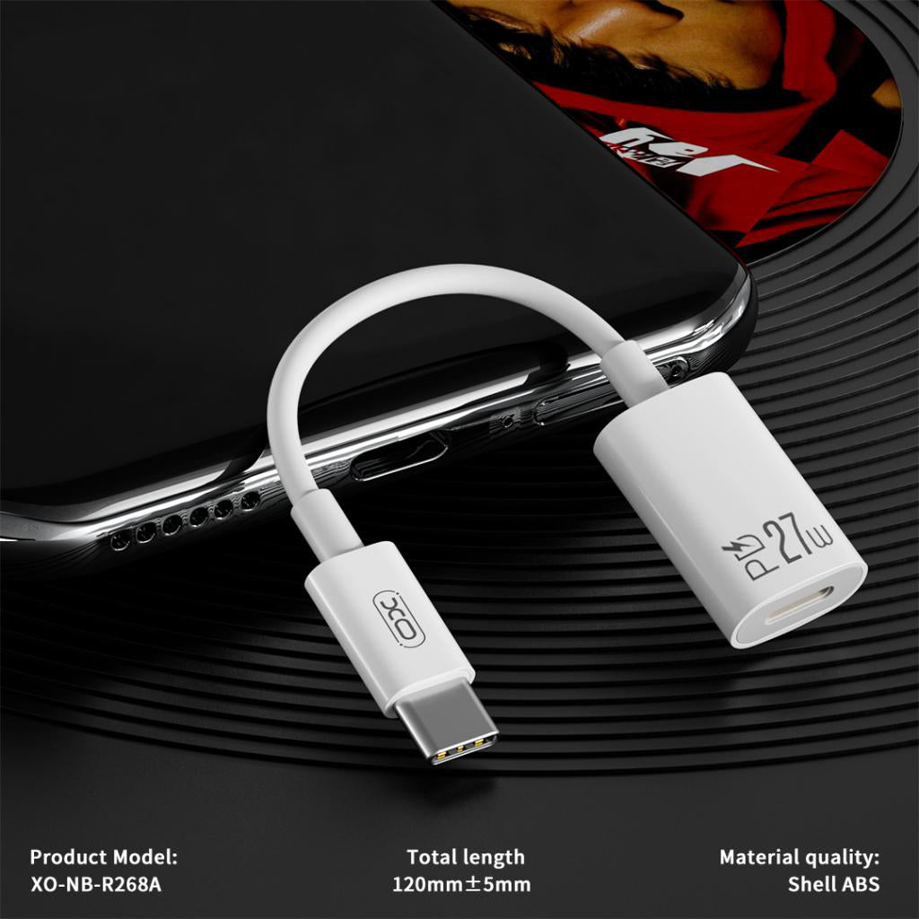 Adapter za podatke i punjenje USB-C - Lightning XO Design NB-R268A, Beli
