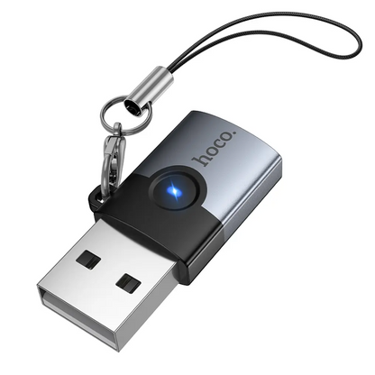 USB-C - USB-A adapter za prenos podataka i punjenje HOCO UA46B, siva