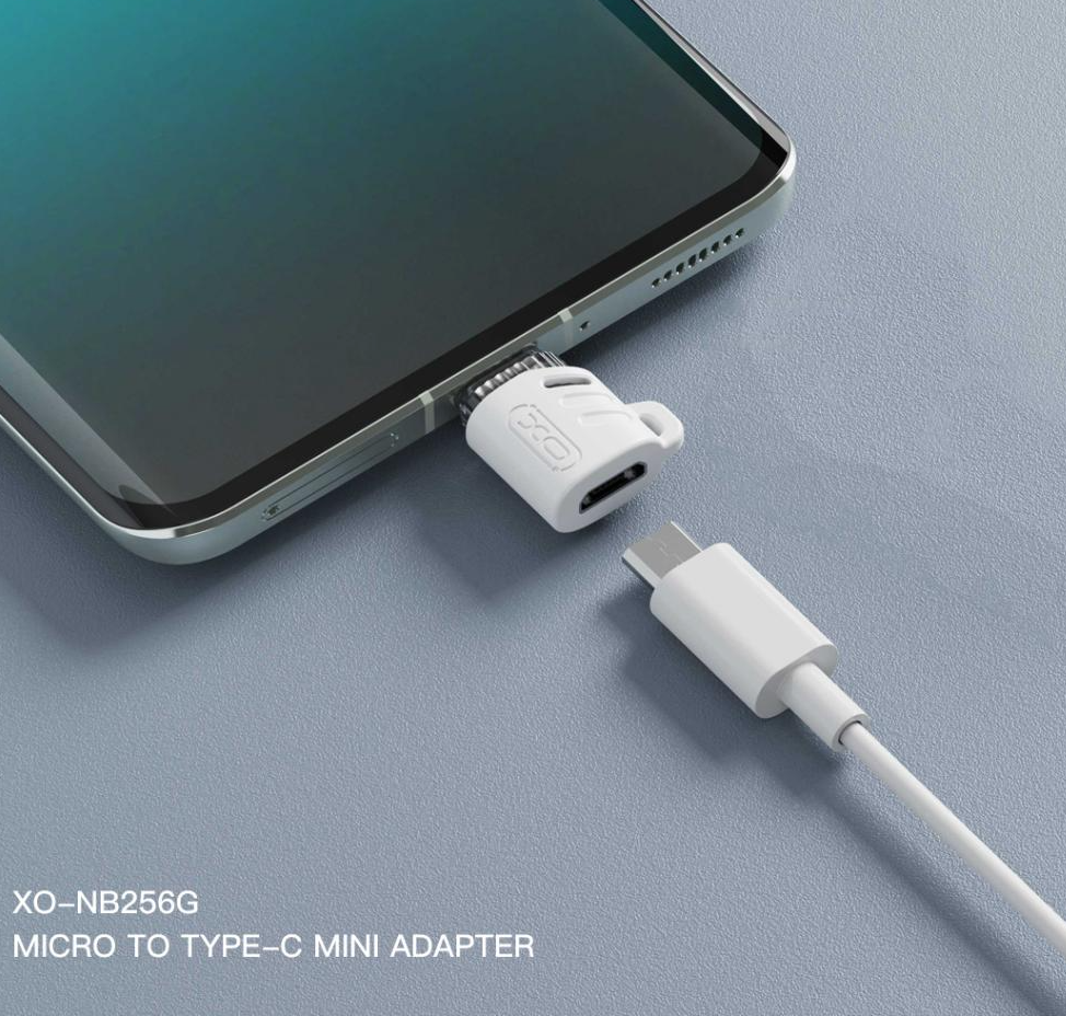 Adapter za podatke i punjenje microUSB - USB-C XO Design NB256G, Beli