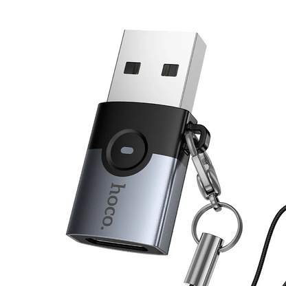 USB-C - USB-A adapter za prenos podataka i punjenje HOCO UA46B, siva