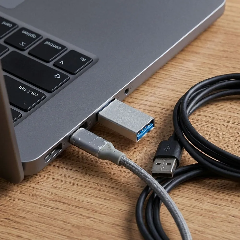 USB-C - USB-A Blue Star adapter za podatke i punjenje, bela