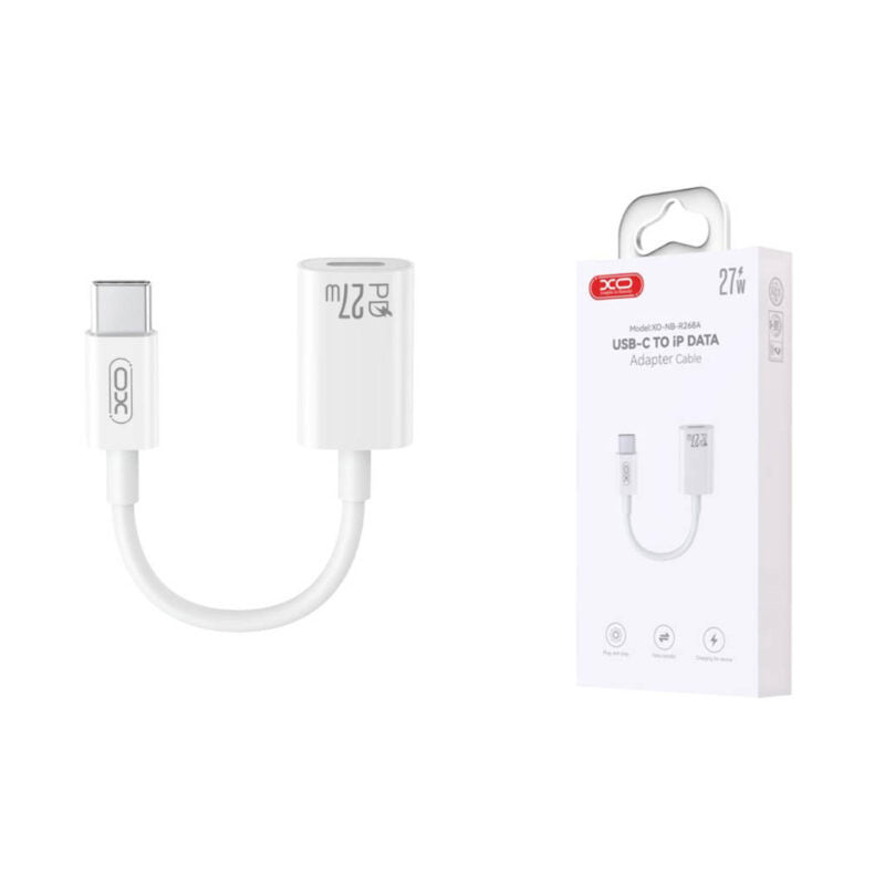 Adapter za podatke i punjenje USB-C - Lightning XO Design NB-R268A, Beli