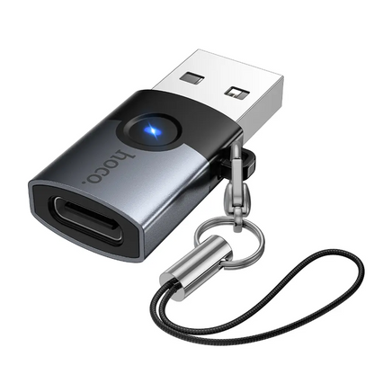 USB-C - USB-A adapter za prenos podataka i punjenje HOCO UA46B, siva