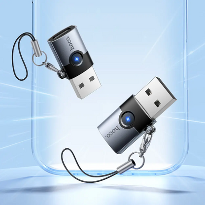 USB-C - USB-A adapter za prenos podataka i punjenje HOCO UA46B, siva